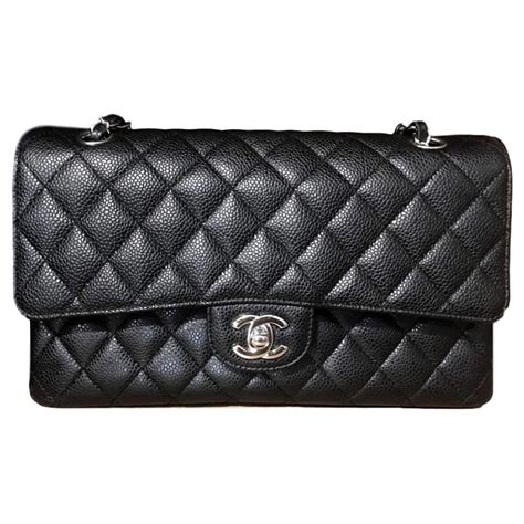 chanel black caviar shw medium|Chanel Classic Medium Caviar Double Flap Bag .